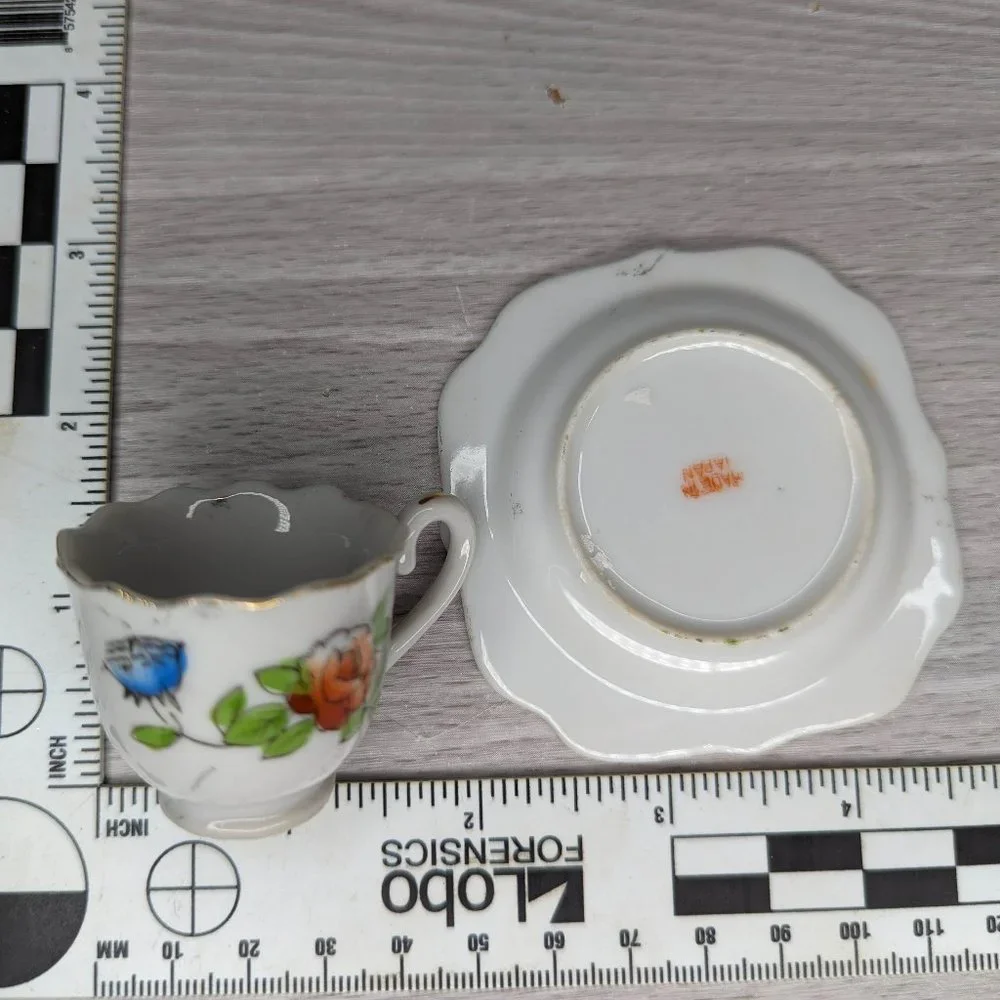 Vintage Miniature Floral Tea Cup & Saucer